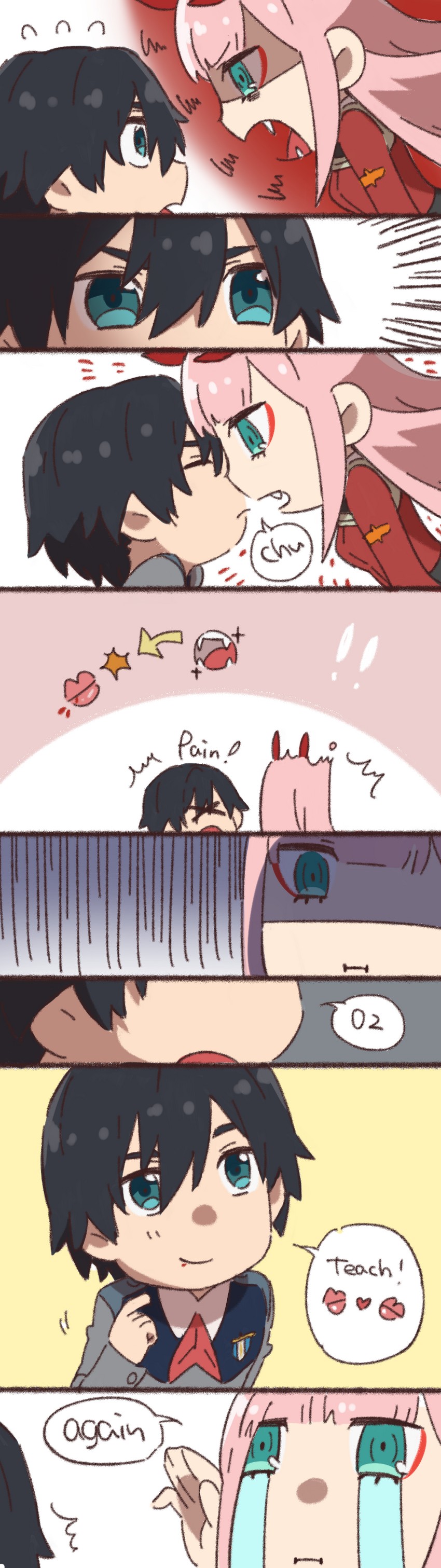 zero two and hiro (darling in the franxx) drawn by leje39