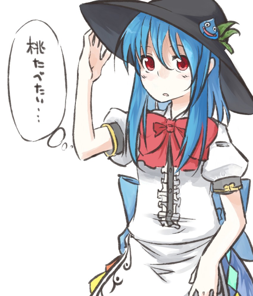 hinanawi tenshi and slime (touhou and 1 more) drawn by ibuki_notsu