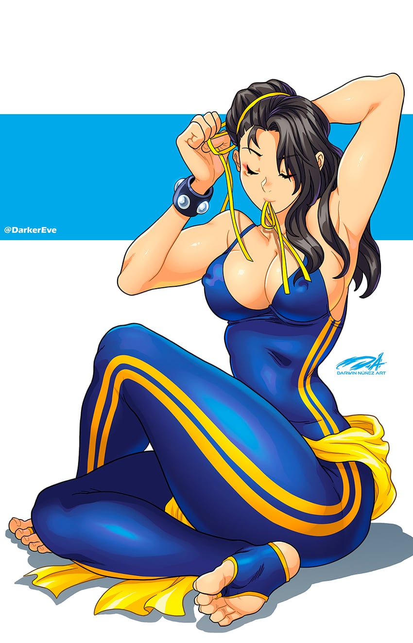 chun-li (street fighter and 1 more) drawn by darkereve