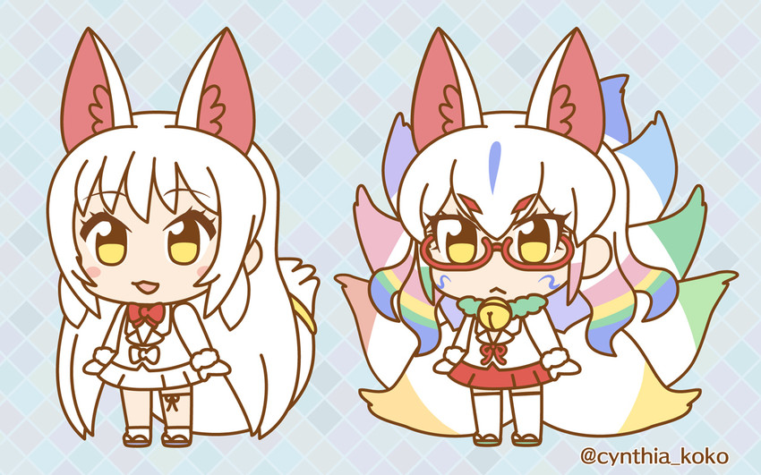 oinari-sama and kyuubi (kemono friends and 1 more) drawn by sakuragi_rian