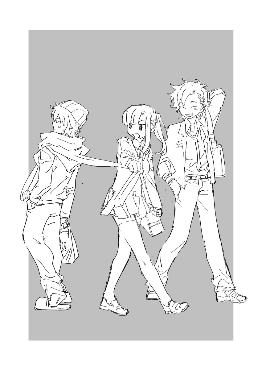 hiyori sou, chidouin sara, and tazuna joe (kimi ga shine) drawn by soko