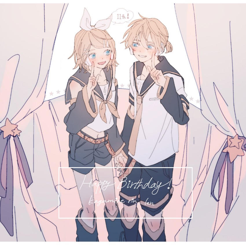 kagamine rin and kagamine len (vocaloid) drawn by hayuri_(htkymhyr)