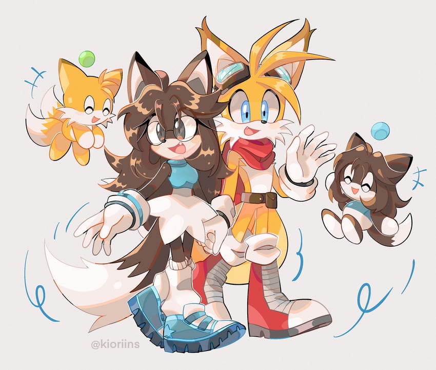 tails, tails chao, and paulette (original and 1 more) drawn by kioriins