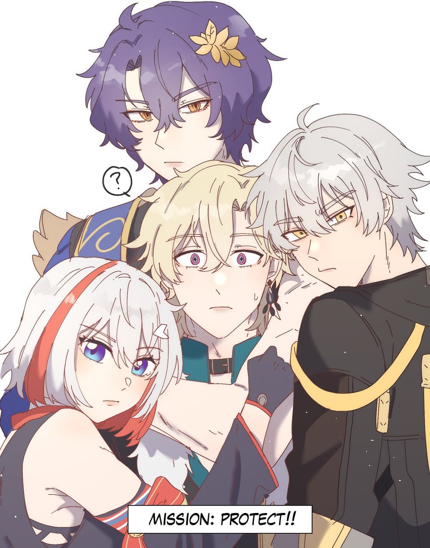 trailblazer, caelus, aventurine, dr. ratio, and topaz (honkai and 1 more) drawn by bang_syah