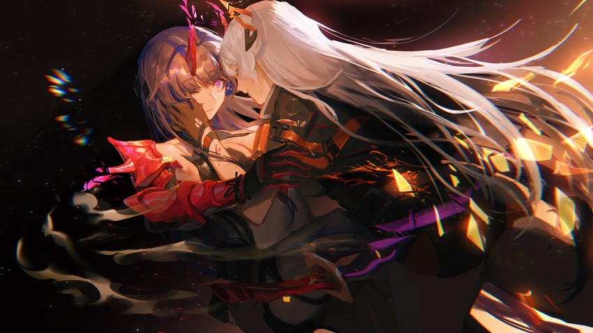 kiana kaslana and raiden mei (honkai and 1 more) drawn by ether.b