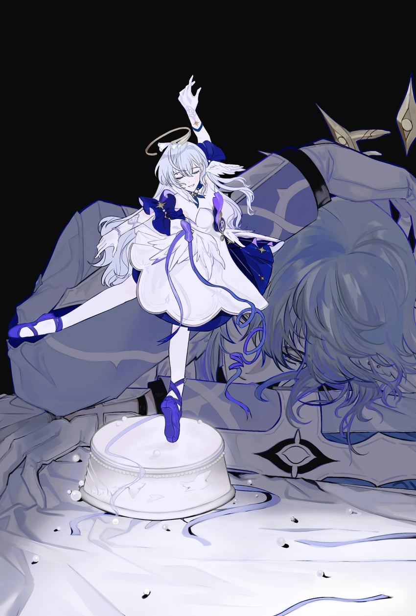 robin and sunday (honkai and 1 more) drawn by hawaiian_ham