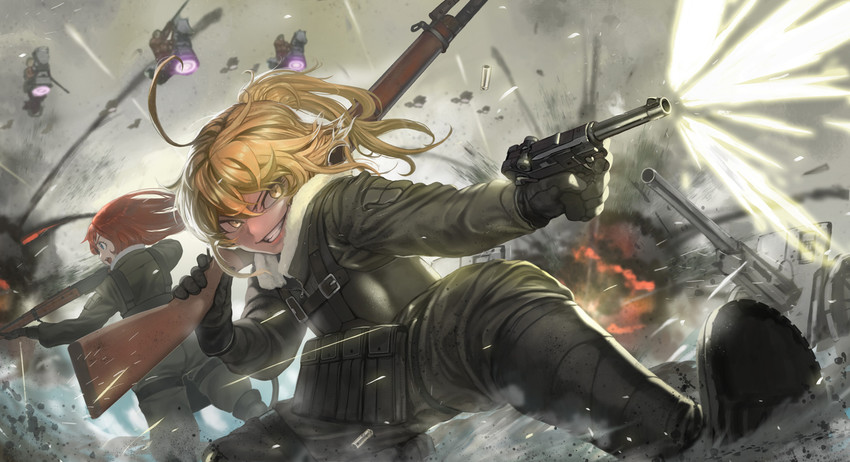 tanya degurechaff and viktoriya ivanovna serebryakov (youjo senki) drawn by omeno_(digitalome)