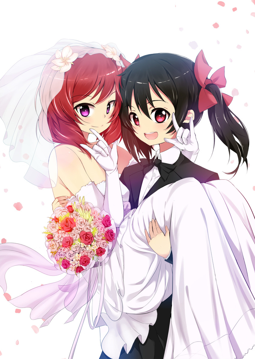 nishikino maki and yazawa nico (love live! and 1 more) drawn by caibao_return