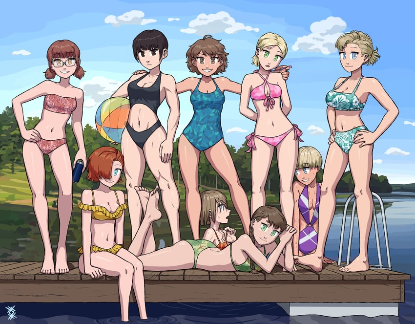 anni junttila, krista kaitanen, kaisa taivaljarvi, veera mironoff, savelius, and 4 more (seno lepo) drawn by ostwindprojekt