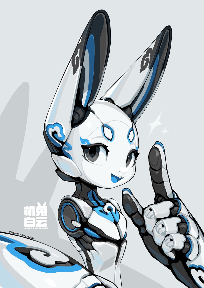cloud the robot rabbit (electric hearts) drawn by tyson_tan
