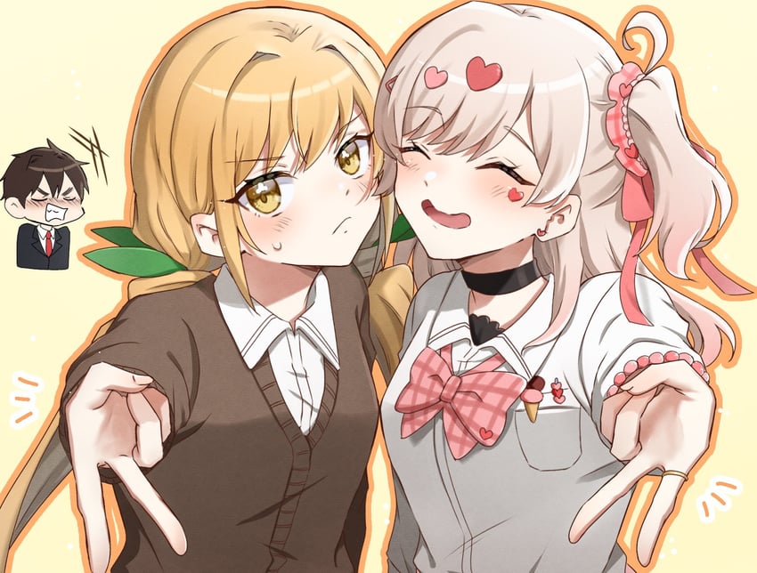 inda karane, aijou rentarou, and kedarui aashii (kimi no koto ga dai dai dai dai daisuki na 100-nin no kanojo) drawn by hiiro_(kiiro_ex)