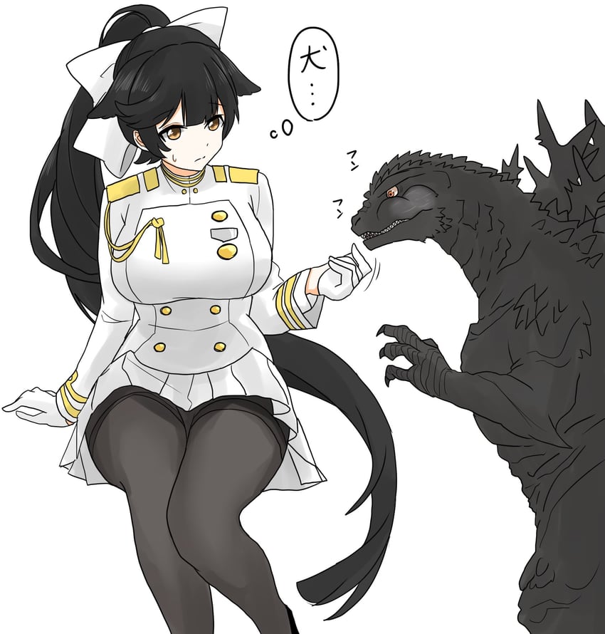 takao and godzilla (azur lane and 2 more) drawn by ibuki_(tulta_icon)