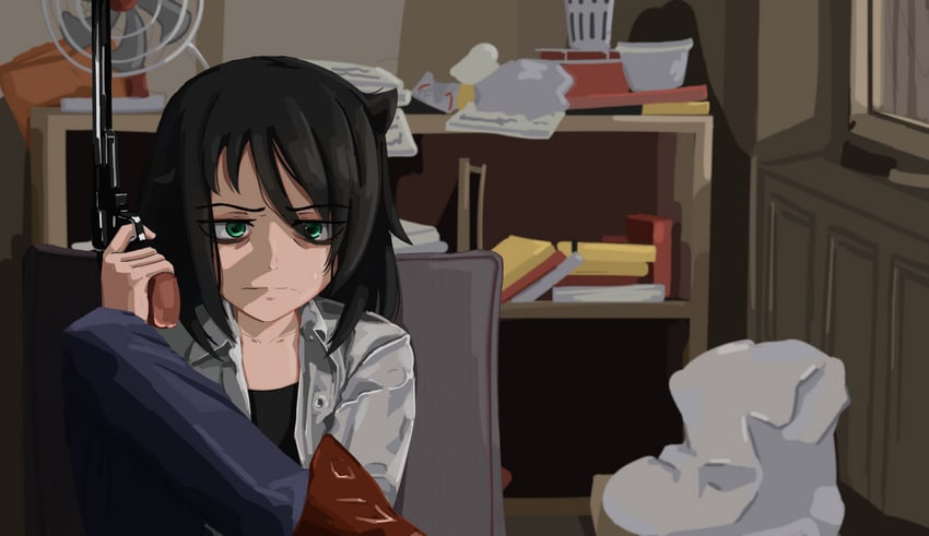 kuroki tomoko and travis bickle (watashi ga motenai no wa dou kangaetemo omaera ga warui! and 1 more) drawn by kurokimoko
