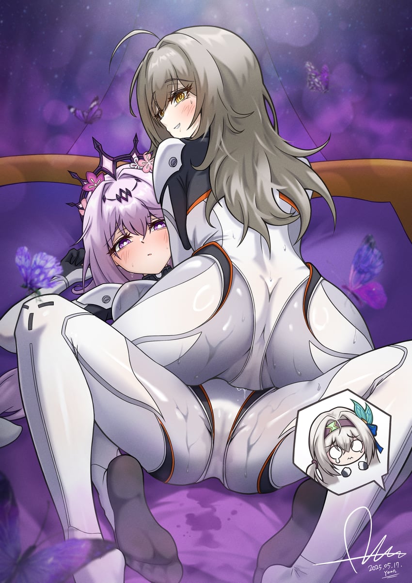 trailblazer, stelle, castorice, and firefly (honkai and 1 more) drawn by dasoin