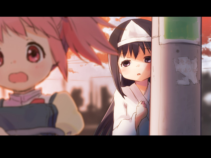 akemi homura and kaname madoka (mahou shoujo madoka magica) drawn by machico_maki