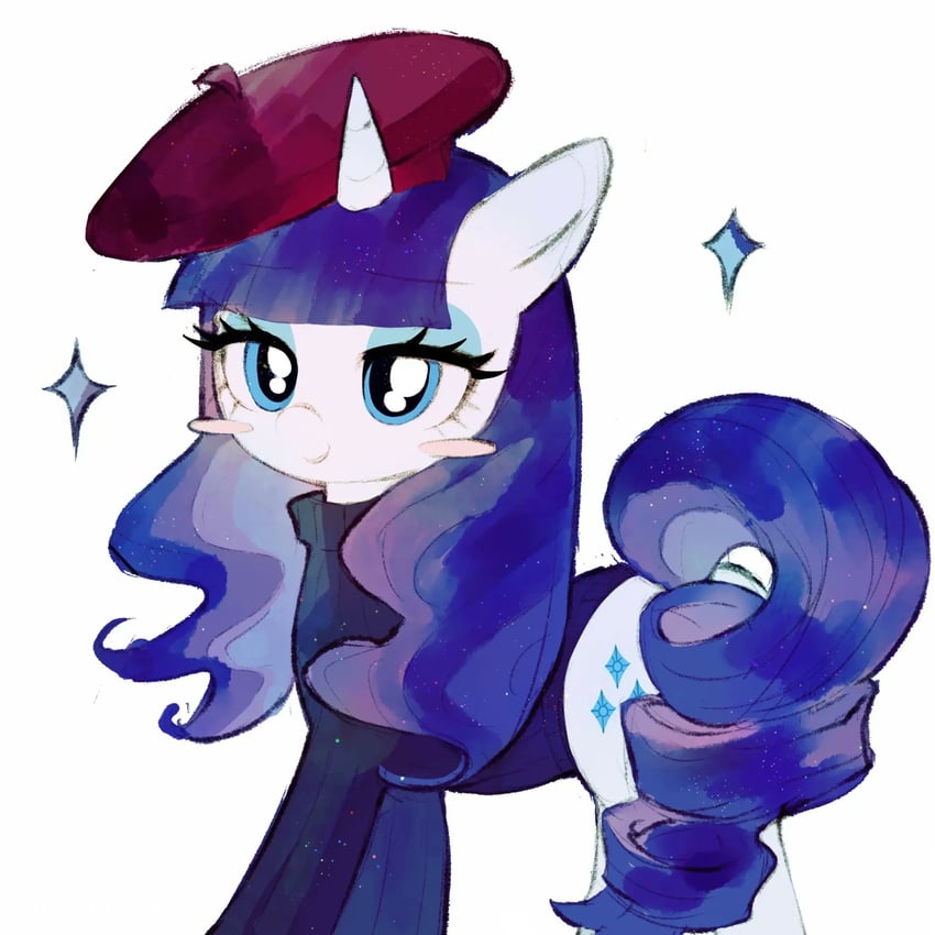 rarity (my little pony and 1 more) drawn by azhiichigo