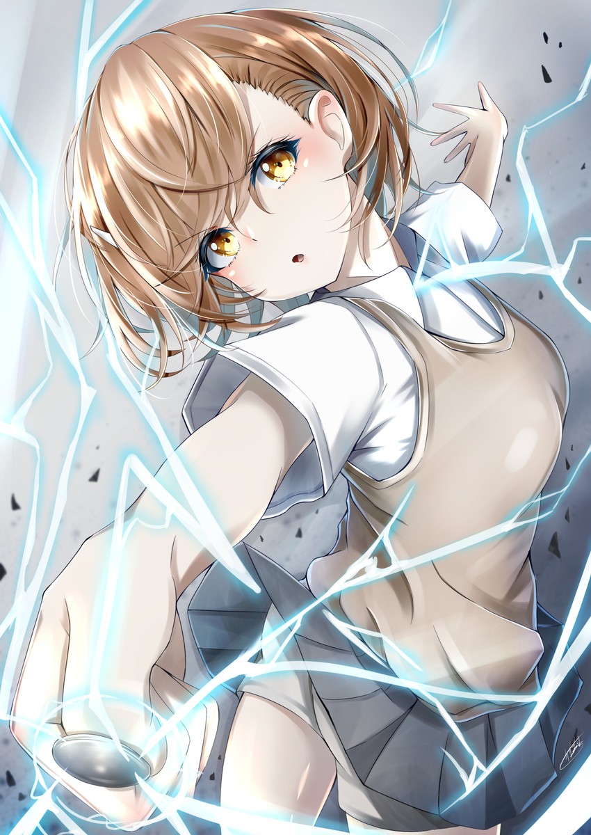 misaka mikoto (toaru majutsu no index and 1 more) drawn by takemura_kou