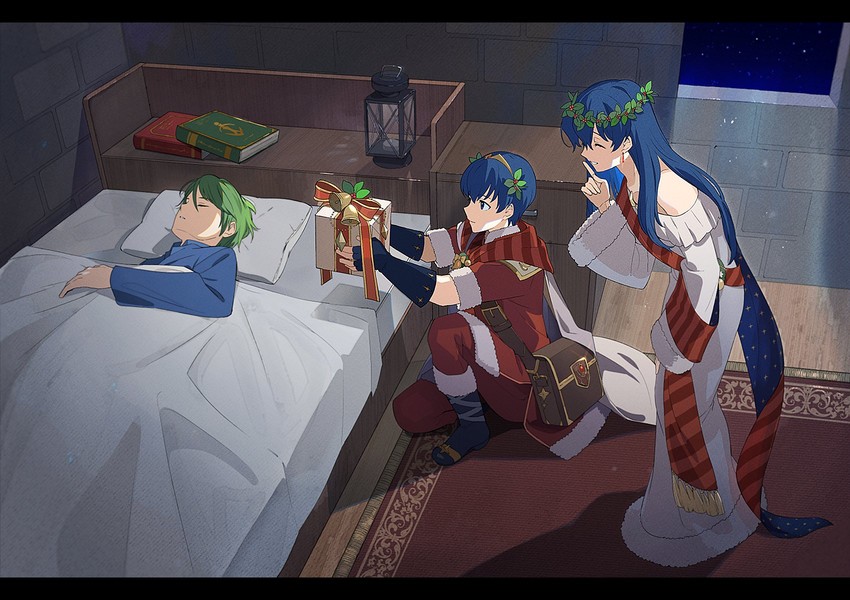 marth, merric, and elice (fire emblem and 2 more) drawn by kyufe