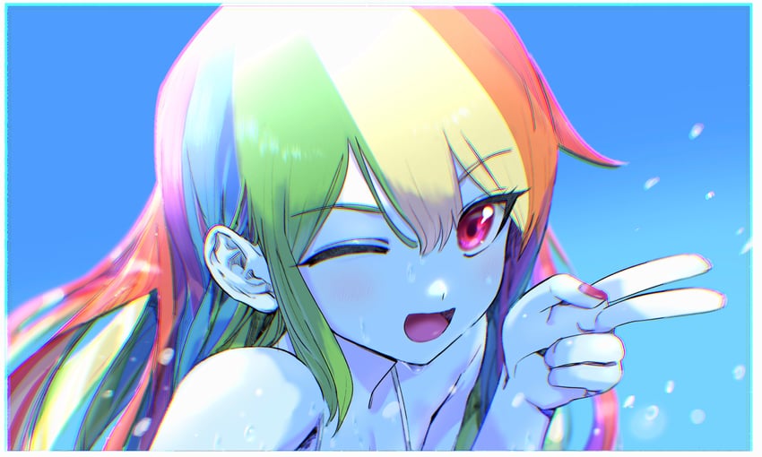 rainbow dash (my little pony and 2 more) drawn by ceitama_oppai
