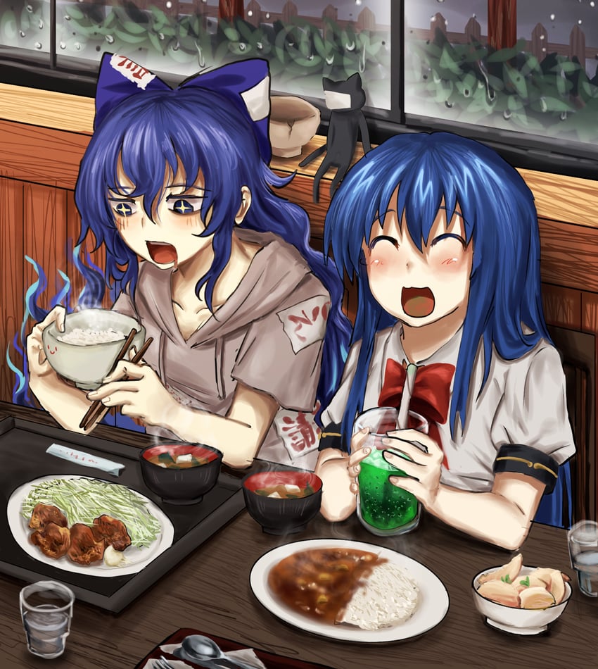 hinanawi tenshi and yorigami shion (touhou) drawn by yukine_0930