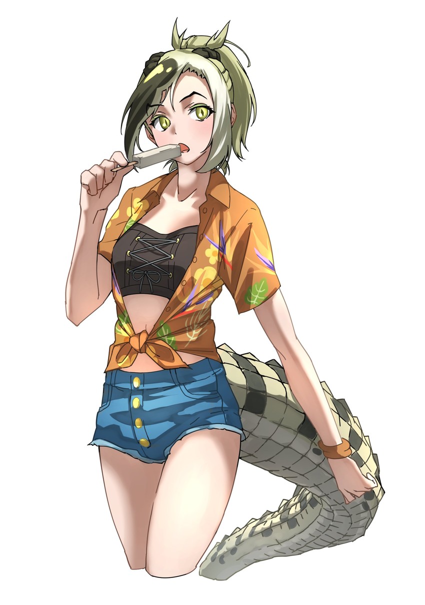 saltwater crocodile (kemono friends and 1 more) drawn by tanabe_(fueisei)