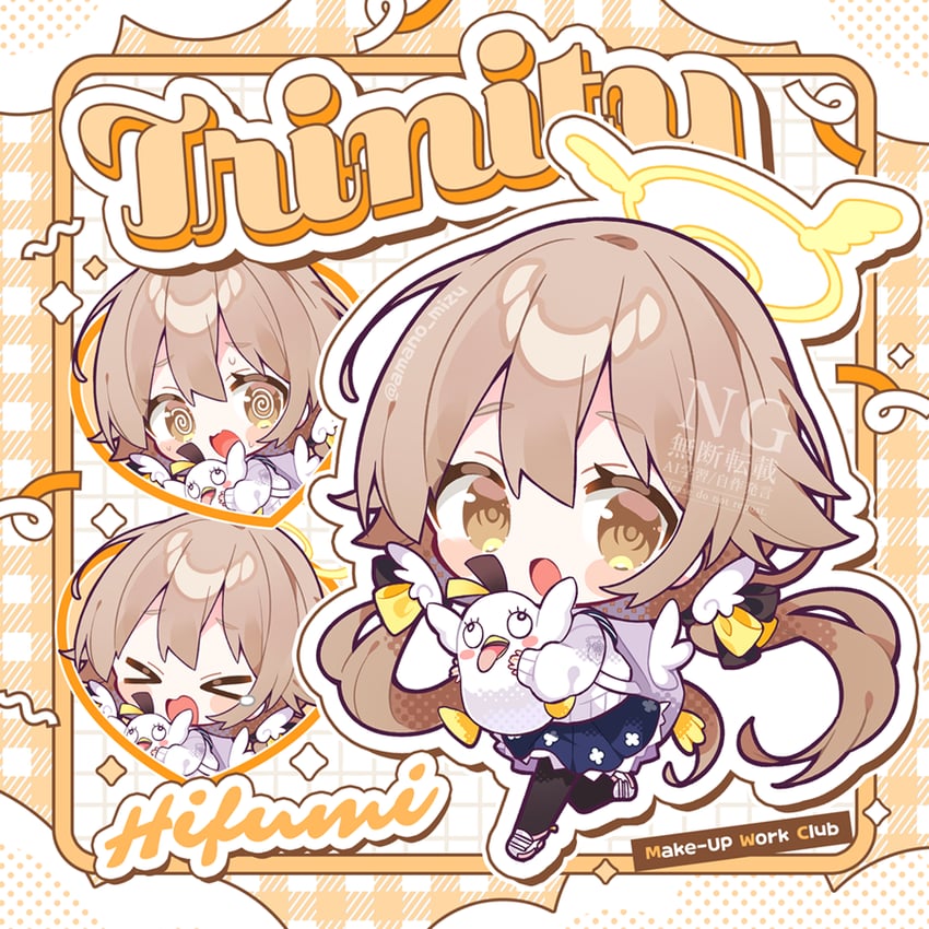 hifumi and peroro (blue archive) drawn by amano_mizu