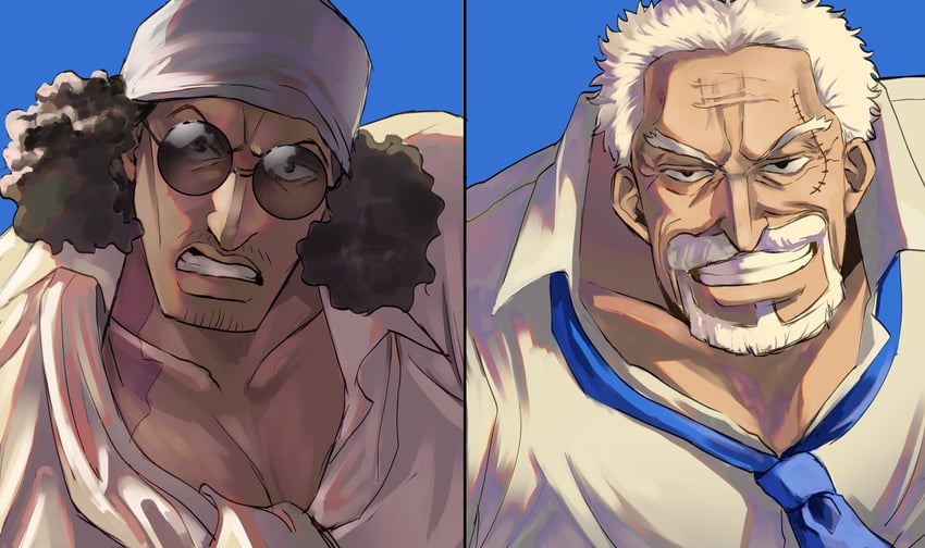 aokiji and monkey d. garp (one piece) drawn by wame_rkgkaka