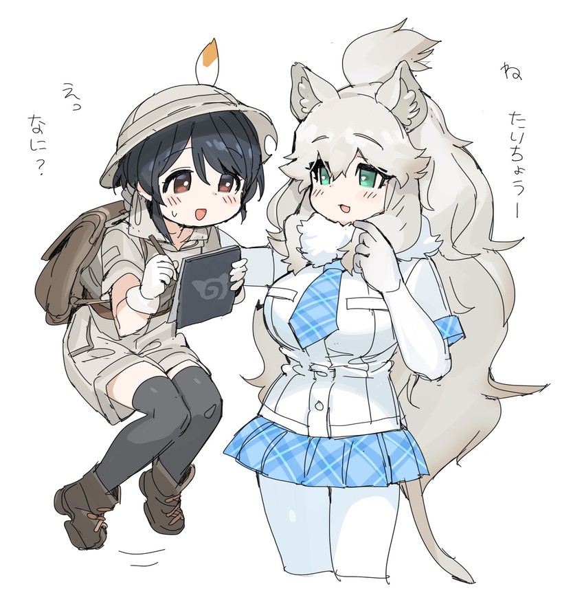 captain and white lion (kemono friends and 1 more) drawn by spawnfoxy