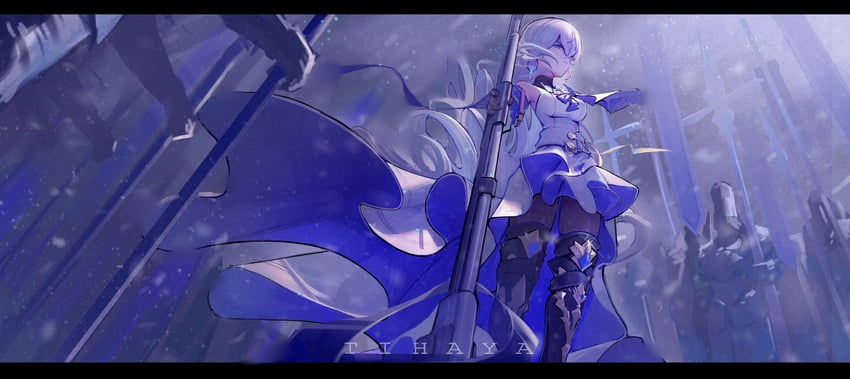 bronya rand and silvermane guard (honkai and 1 more) drawn by tyhaya