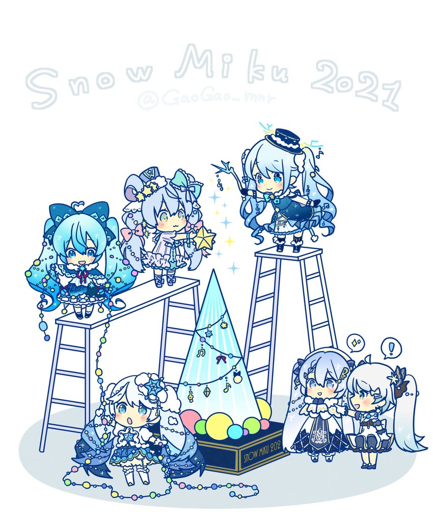 hatsune miku and yuki miku (vocaloid) drawn by asagao_minoru