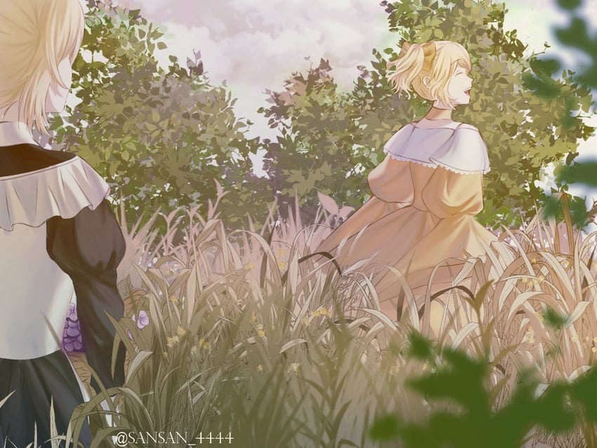 kagamine rin, akita neru, riliane lucifen d'autriche, and ney phutapie (vocaloid and 2 more) drawn by sansan_4444
