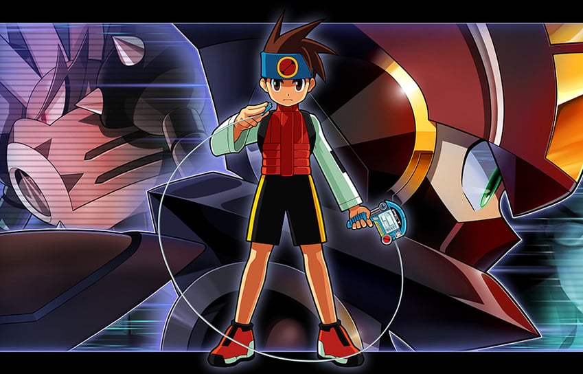 megaman.exe, lan hikari, and punk.exe (mega man and 2 more)