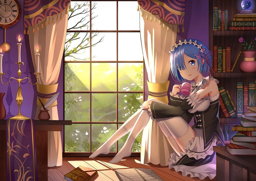 rem (re:zero kara hajimeru isekai seikatsu) drawn by zqzqy