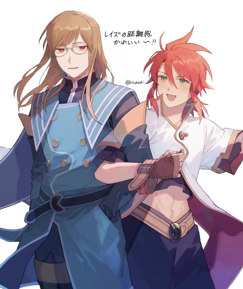 luke fon fabre and jade curtiss (tales of and 1 more) drawn by kuromamechabita