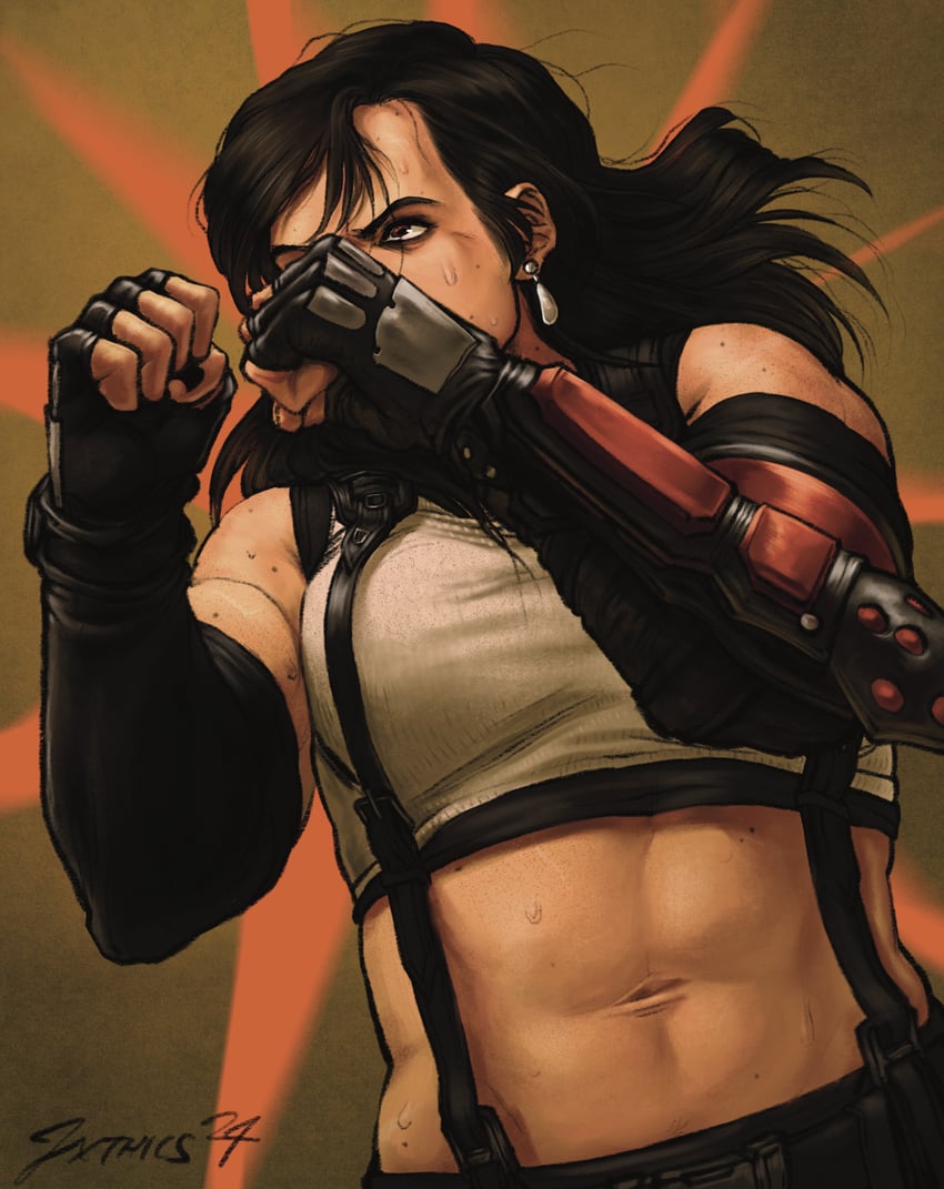 tifa lockhart (final fantasy and 2 more) drawn by jxthics