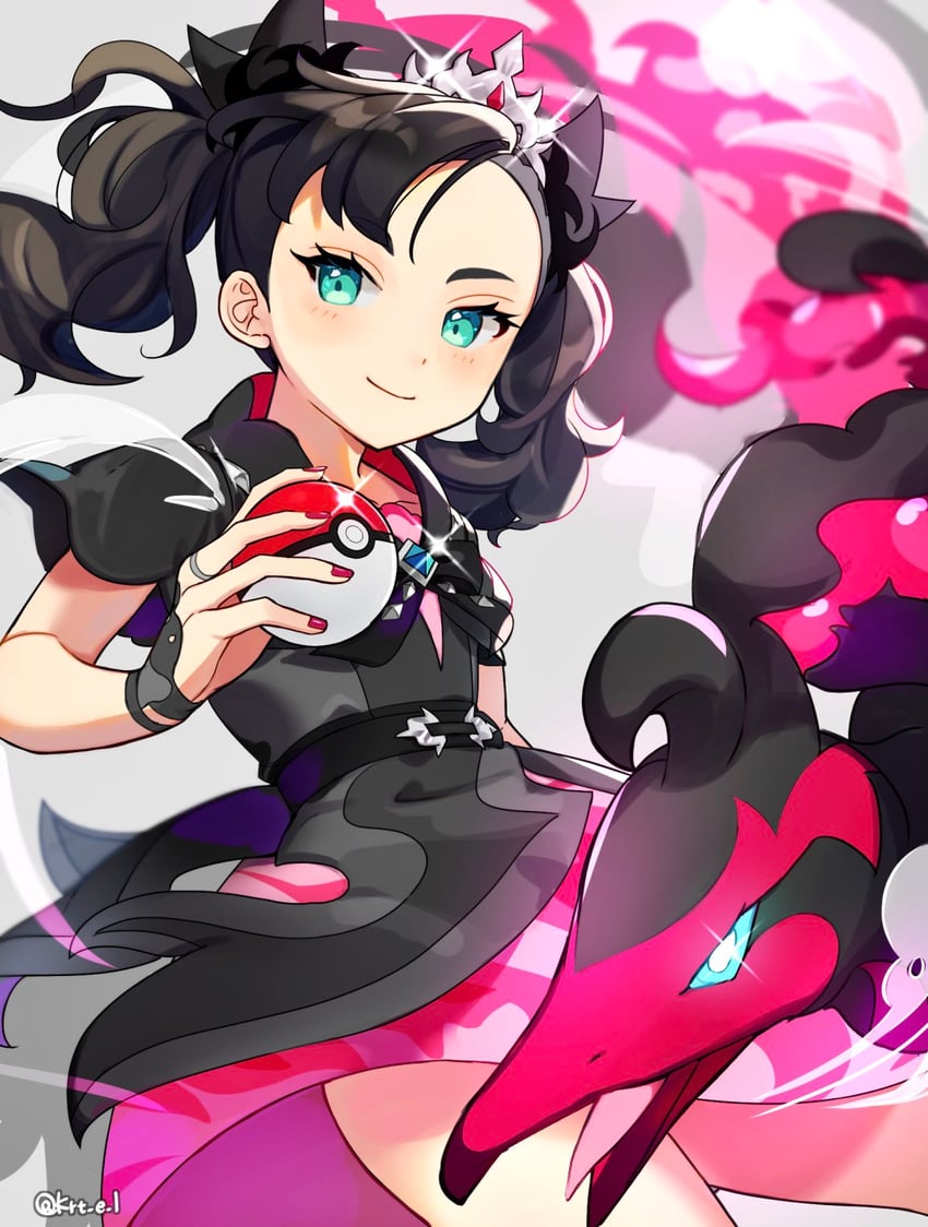 galarian moltres and marnie (pokemon and 1 more) drawn by kuratan22