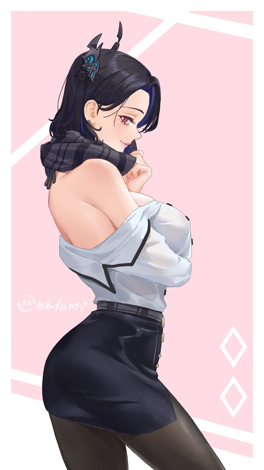 nerissa ravencroft (hololive and 1 more) drawn by yuyu_(kerfish50927)
