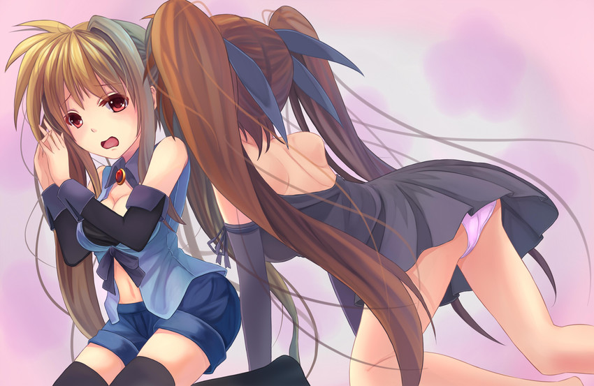 fate testarossa and takamachi nanoha (lyrical nanoha and 1 more) drawn by catsmoon