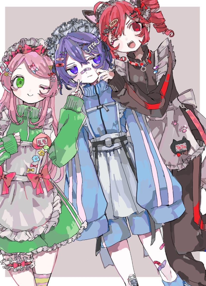 kasane teto, utane uta, and momone momo (utau) drawn by ebi834