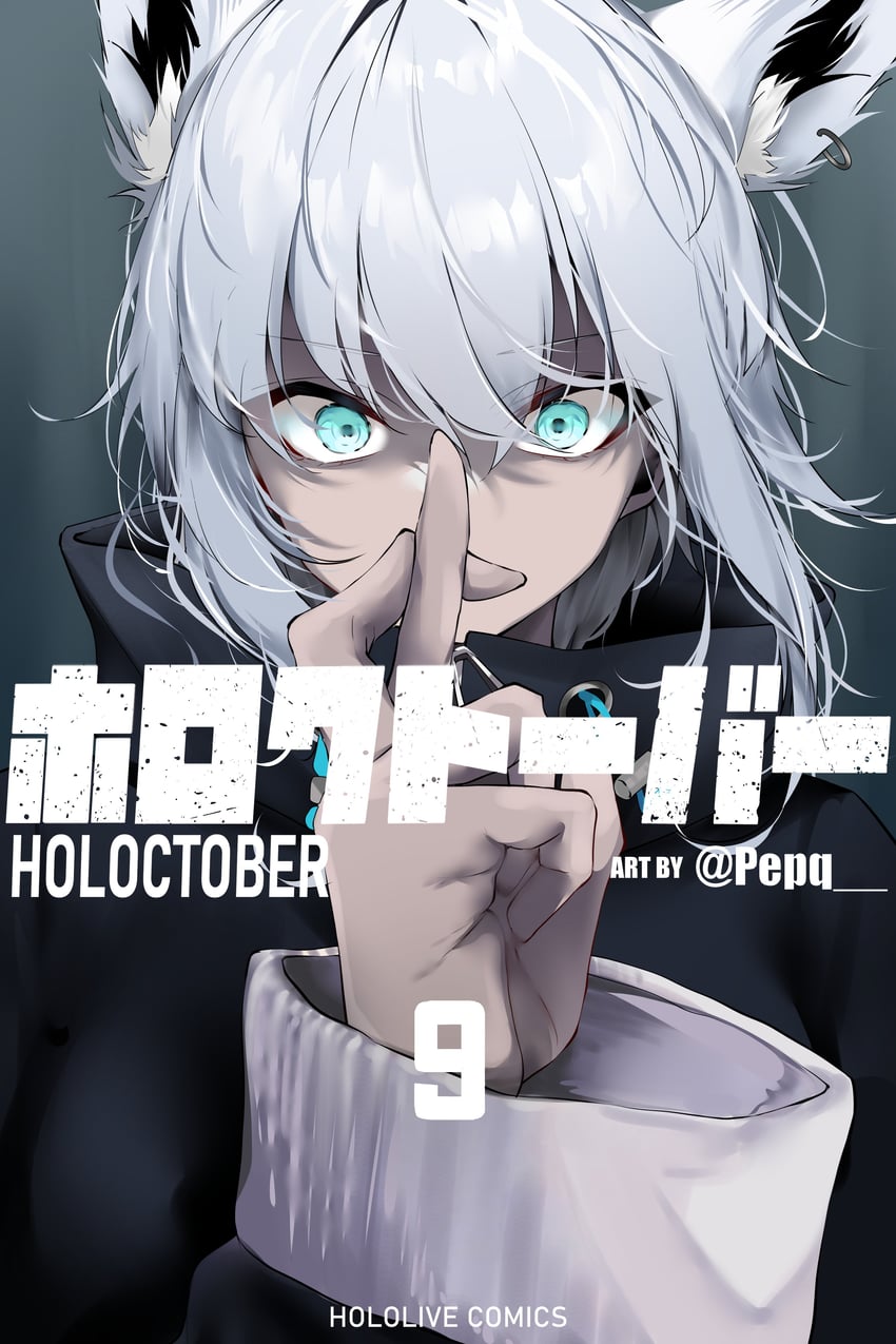 shirakami fubuki and gojou satoru (hololive and 1 more) drawn by pepq