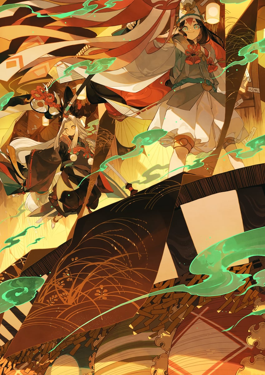 kurodouji and shirodouji (onmyoji and 1 more) drawn by rindo_karasuba