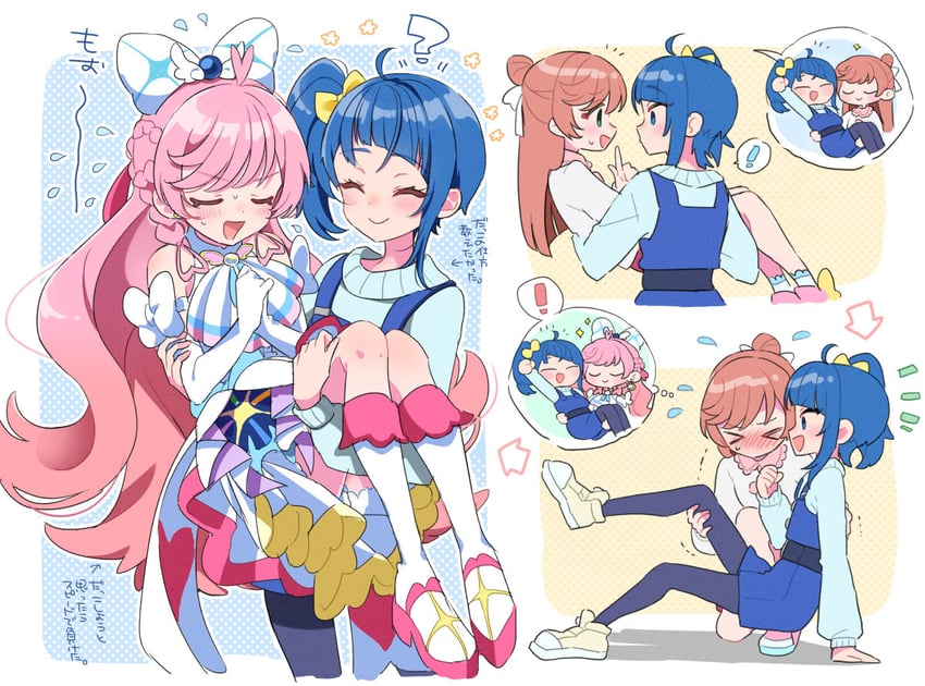 sora harewataru, nijigaoka mashiro, and cure prism (precure and 1 more) drawn by izumi_kirifu