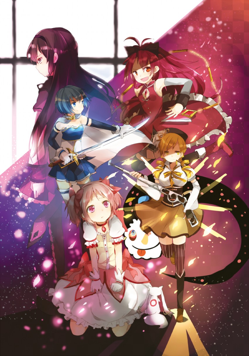 akemi homura, kaname madoka, miki sayaka, sakura kyoko, tomoe mami, and 2 more (mahou shoujo madoka magica) drawn by pun2