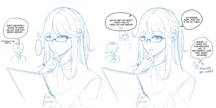 keqing and ningguang (genshin impact) drawn by hinagi_(fox_priest)