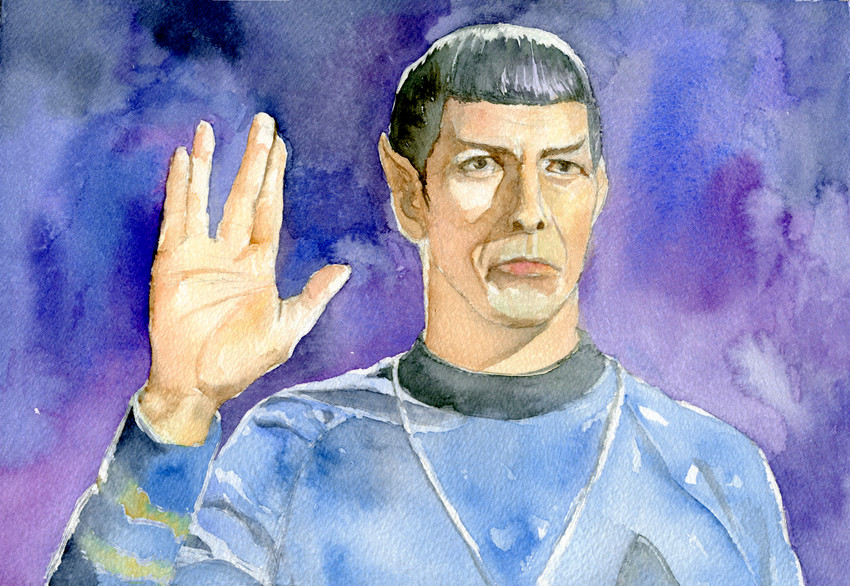 spock and leonard nimoy (star trek and 1 more) drawn by kure-syuh