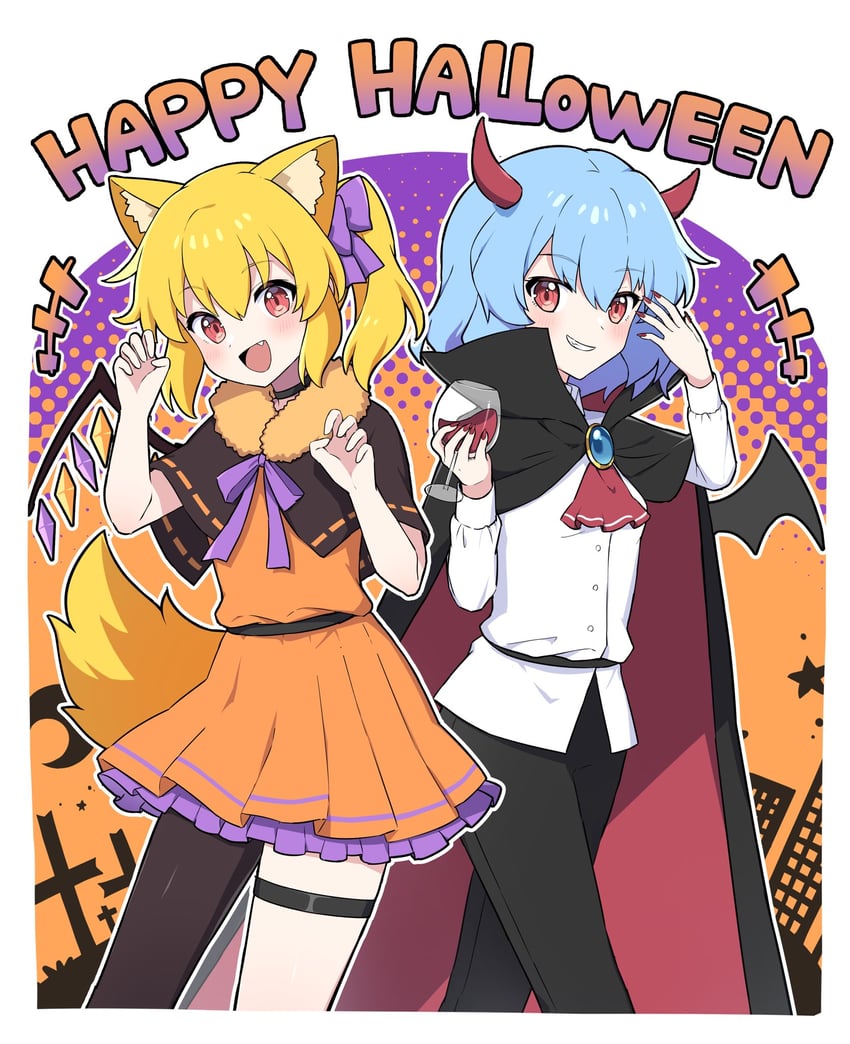 remilia scarlet and flandre scarlet (touhou) drawn by miz_(mizillustration)