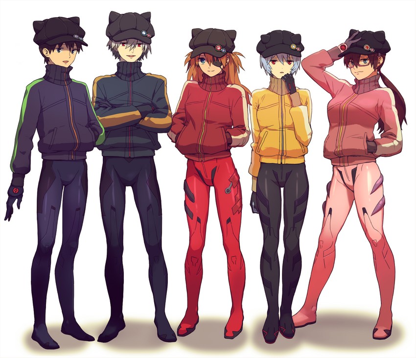 souryuu asuka langley, ayanami rei, ikari shinji, nagisa kaworu, and makinami mari illustrious (neon genesis evangelion and 2 more) drawn by sinkobo