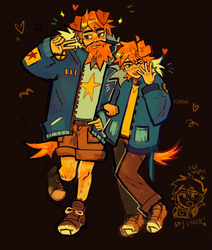 scott pilgrim, wallace wells, future wallace wells, and future scott pilgrim (scott pilgrim and 1 more) drawn by flshfish