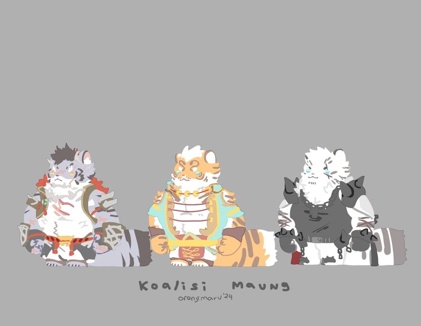 mountain, yao, and lin hu (arknights and 2 more) drawn by orenjimaru