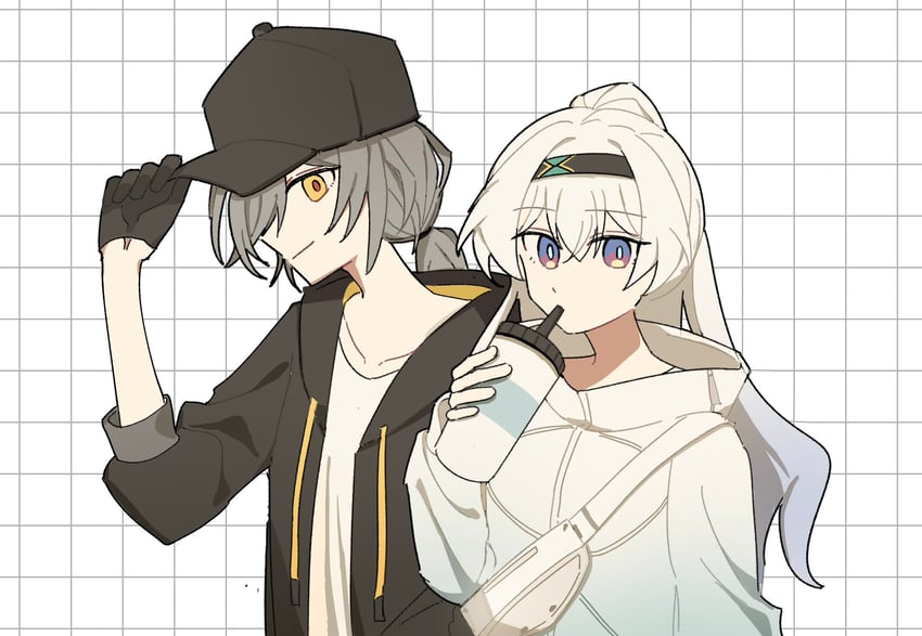 trailblazer, firefly, and stelle (honkai and 1 more) drawn by beibc_eee
